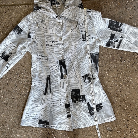 Sole Dione Stuido Vintage Newspaper Button Down Shirt - Picture 8 of 9